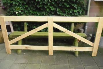 clôtures en bois (10 grandes et 12 plus petites), Enlèvement, Comme neuf, Bois, Porte du jardin