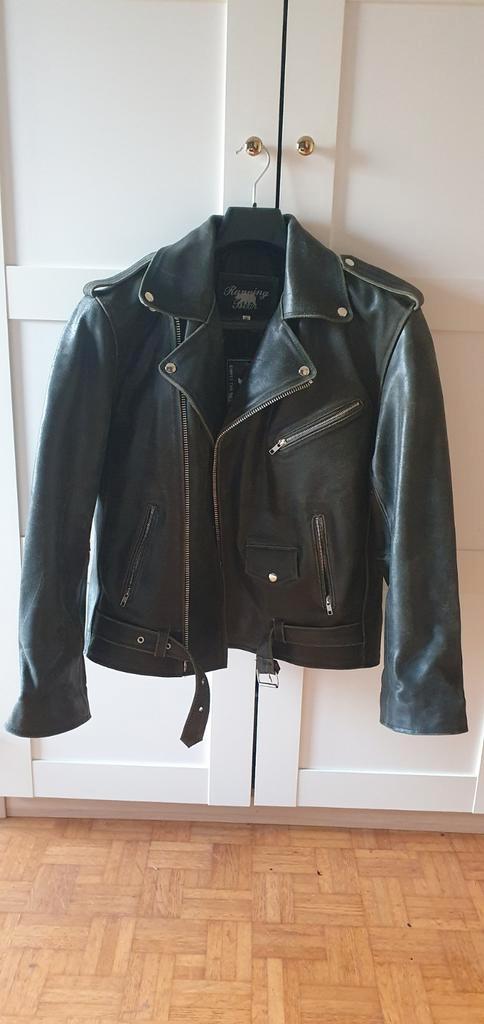 Running bear leather jacket in khaki - sizes M and L, Motoren, Kleding | Motorkleding, Jas | leer, Dames, Heren, Nieuw met kaartje