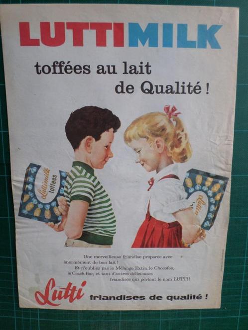 Lutti friandises - publicité papier - années '60, Verzamelen, Merken en Reclamevoorwerpen, Gebruikt, Overige typen, Ophalen of Verzenden