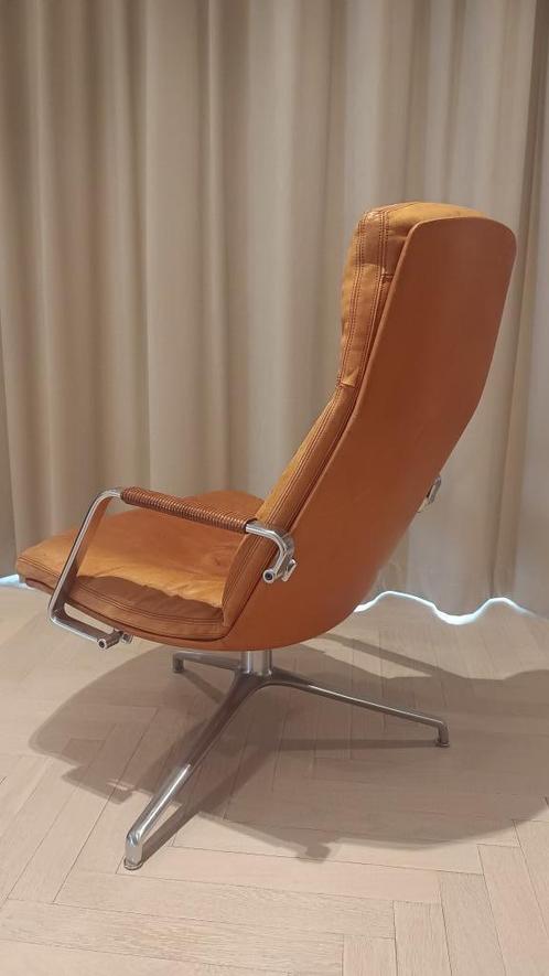Vintage design fauteuil Fabricius & Kastholm FK86, Huis en Inrichting, Fauteuils, Gebruikt, Leer, Metaal, 50 tot 75 cm, 75 tot 100 cm
