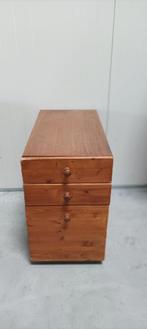 Ancien long meuble de rangement bureau en bois - 3 tiroirs, Maison & Meubles, Armoires | Casiers, Enlèvement, Utilisé