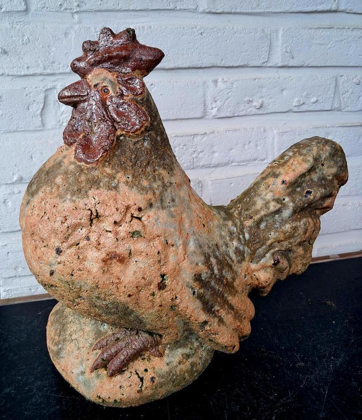 Heel oud, zwaar beeld van een haan, Antiek en Kunst, Curiosa en Brocante, Ophalen
