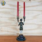 Vintage Blackamoor kandelaar (metaal) kaarsen standaard, Antiek en Kunst, Antiek | Kandelaars, Ophalen of Verzenden, Overige materialen