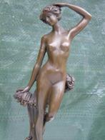 statue d une femme nue dans les vagues en bronze signé, Antiquités & Art, Bronze, Enlèvement ou Envoi