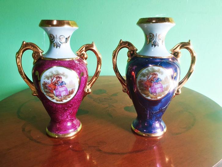 Koppel Paul Pastaud Limoges France vazen, Antiek en Kunst, Antiek | Porselein, Ophalen of Verzenden