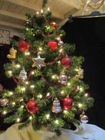Gedecoreerde kerstboom met lichtjes en kerststal, Gebruikt, Ophalen