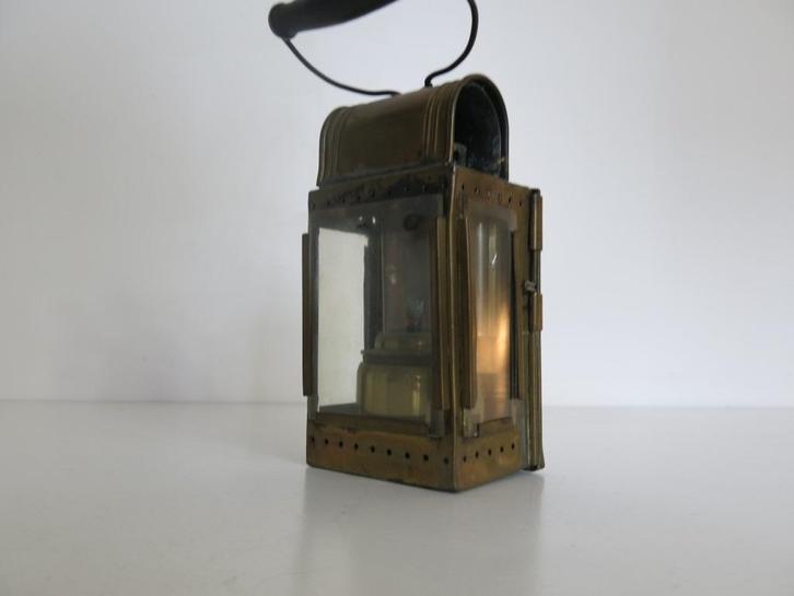 koperen spoorweglamp Belgische spoorwegen, Verzamelen, Spoorwegen en Tram, Gebruikt, Ophalen of Verzenden