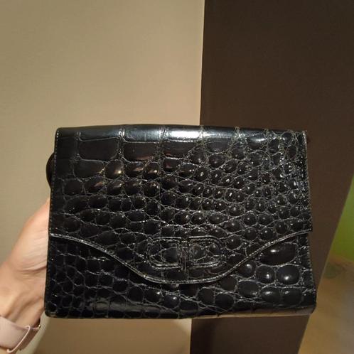 Delvaux handtas jaren 80 in croco, Handtassen en Accessoires, Tassen | Damestassen, Gebruikt, Handtas, Zwart, Ophalen