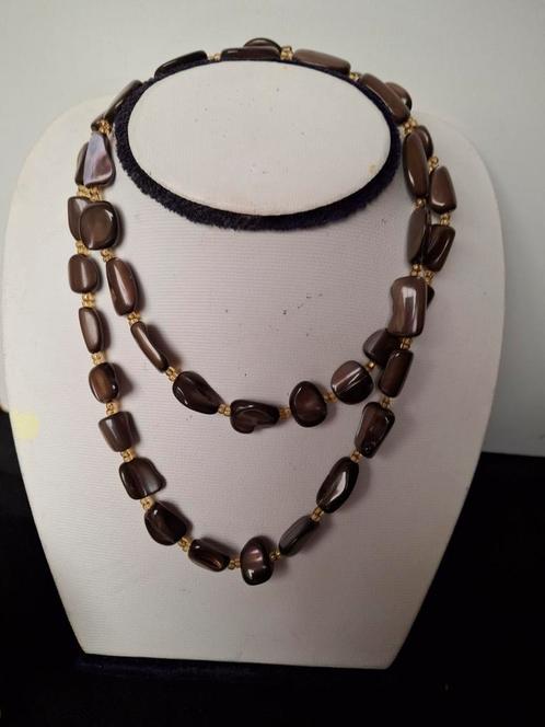 Lange ketting van Albalone schelp. Moederdag kado-tip., Handtassen en Accessoires, Antieke sieraden, Ketting, Ophalen of Verzenden