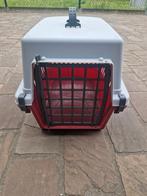 Transportbox voor kleine dieren. Rood/ grijs,vooraan te op, Ophalen, Zo goed als nieuw