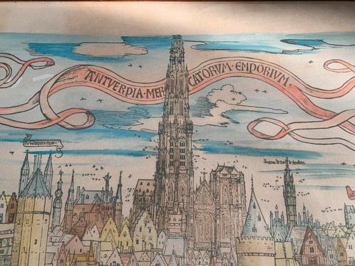 Grote prent De Rede van Antwerpen, Antiek en Kunst, Kunst | Tekeningen en Fotografie, Ophalen