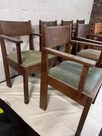 8 Vintage houten stoelen met armleuning, Ophalen