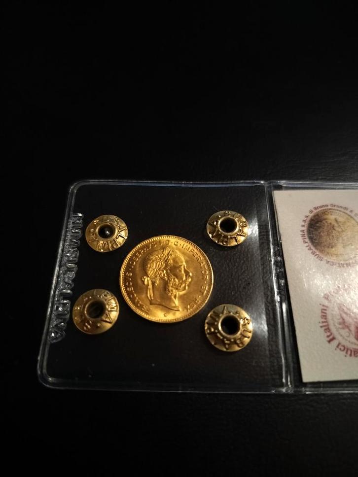 Gouden munt 4 Florijnen/10 Francs François-Joseph I 1892, Postzegels en Munten, Munten | Europa | Euromunten, Italië, Goud, Ophalen