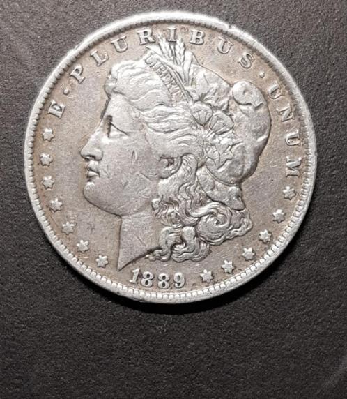 USA 1 Dollar 1889 0.900 zilver "Morgan Dollar", Postzegels en Munten, Munten | Amerika, Losse munt, Noord-Amerika, Zilver, Ophalen of Verzenden