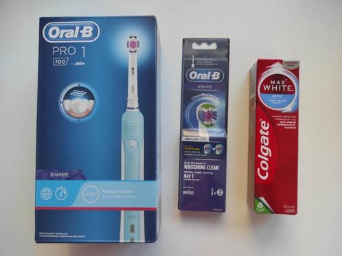 Oral-B Pro 1 3D White + 2 brossettes Oral B + 1 dentifrice, Handtassen en Accessoires, Uiterlijk | Mondverzorging, Nieuw, Tandenborstel