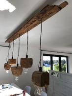 Lustre Teak  5 lampes, Contemporain, Zo goed als nieuw, Hout, Ophalen