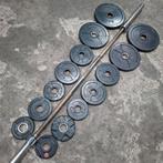 Olympische Gewichten Set + Olympische Barbell 220cm 20kg, Enlèvement, Comme neuf