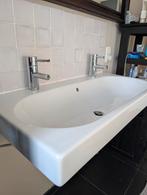 Porcher lababo voor 2 + twee Grohe mengkranen, Ophalen, Zo goed als nieuw, Steen, Wastafel