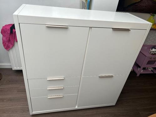 Witte barkast XOOON, Huis en Inrichting, Kasten | Buffetkasten, Gebruikt, 100 tot 150 cm, 100 tot 150 cm, 25 tot 50 cm, Met lade(s)