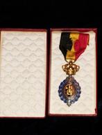 Belgique Médaille du Travail 1ère classe émail écrin P. DeGr, Enlèvement ou Envoi