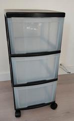 Ladekastje op wieltjes in kunststof, Huis en Inrichting, Ophalen, Gebruikt, 3 of 4 laden, Minder dan 100 cm