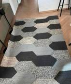 Gevlochten Wollen Tapijt - 170x240cm - 80€ Grijs/Zwart, Huis en Inrichting, Ophalen, Zo goed als nieuw, Grijs, Tapijt