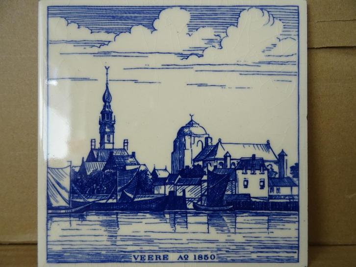 Carrelage bleu de Delft carrelage Zeeland Veere Anno 1850, Antiquités & Art, Curiosités & Brocante, Enlèvement ou Envoi
