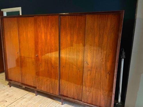 Volhout Palissander kast vintage kleding, Huis en Inrichting, Kasten | Kleerkasten, Gebruikt, 150 tot 200 cm, 200 cm of meer, 50 tot 75 cm