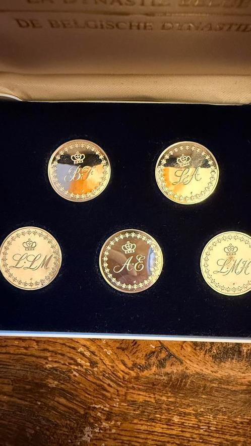 Set 5 zilveren munten Belgische Dynastie 1981 Proof, Postzegels en Munten, Edelmetalen en Baren, Zilver, Ophalen of Verzenden