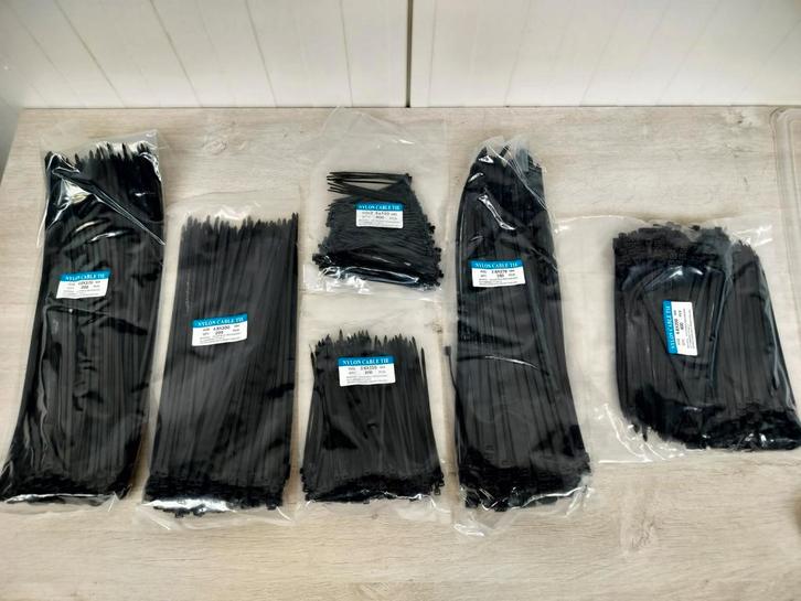 kabelbinders tyraps 1500 stuks 6 maten.UV - vorstbestendig, Doe-het-zelf en Bouw, Elektriciteit en Kabels, Nieuw, Overige typen
