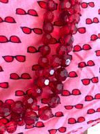 Collier chic en perles de cristal rouge, Bijoux, Sacs & Beauté, Comme neuf, Réglable, Synthétique, Rouge