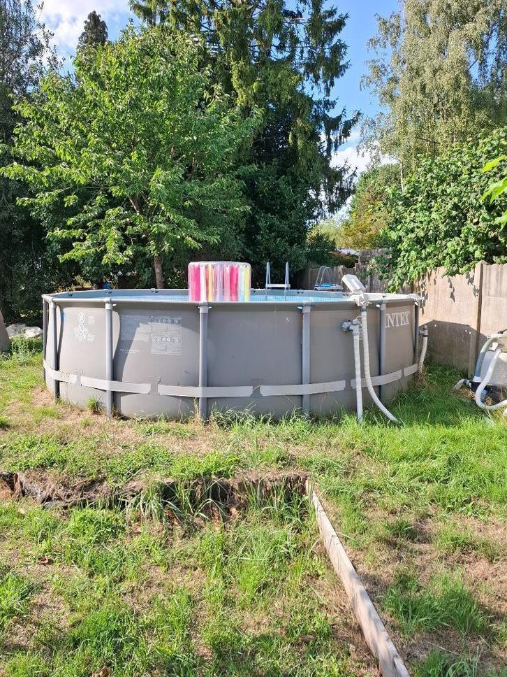 Zwembad Intex 488 x 122 met toebehoren, Tuin en Terras, Zwembaden, Gebruikt, Opzetzwembad, 120 cm of meer, 400 cm of meer, 300 cm of meer