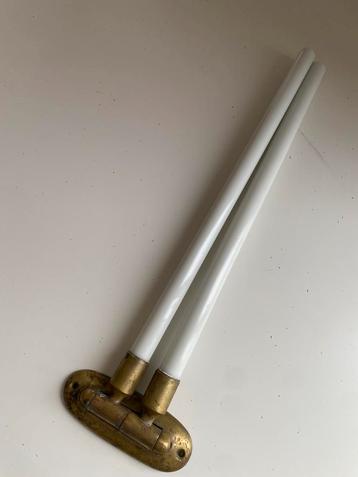 Dubbele servethouder in vernikkeld messing en glas beschikbaar voor biedingen