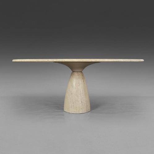 Travertine 'Finale' oval Table by Peter Draenert, 1970s, Maison & Meubles, Tables | Tables de salon, Comme neuf, 50 à 75 cm, 150 à 200 cm