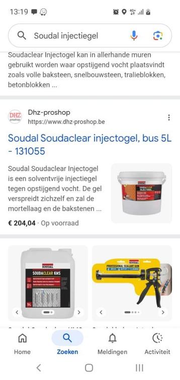 Soudal injectiegel opstijgend vocht beschikbaar voor biedingen