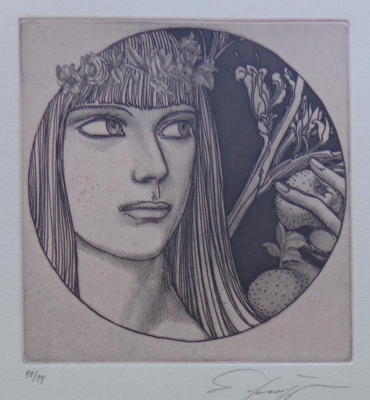 ERNST FUCHS / AURA / KLEURETS / 52x39cm / SIG, Antiek en Kunst, Kunst | Litho's en Zeefdrukken, Ophalen of Verzenden
