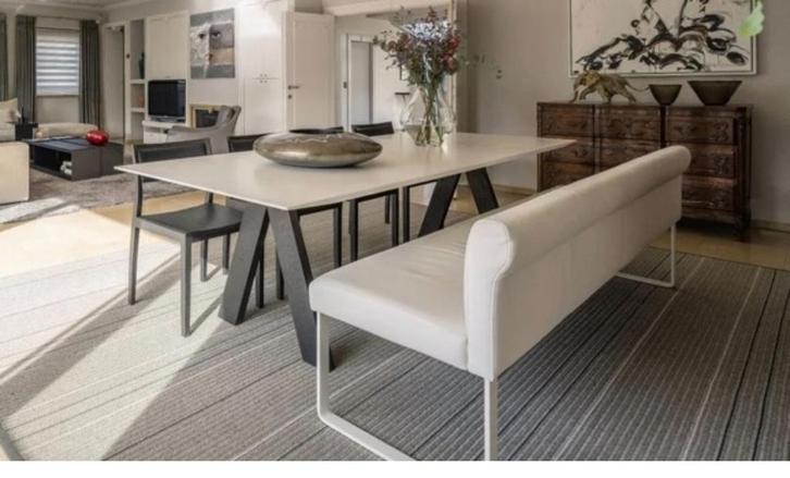 Design Corian tafel en cor lederen bank, Antiek en Kunst, Antiek | Meubels | Tafels, Ophalen