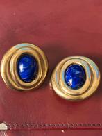 Agatha-clips van goudkleurig metaal en lapis lazuli, Ophalen of Verzenden