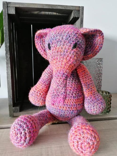 Schattige gehaakte olifant, Kinderen en Baby's, Speelgoed | Knuffels en Pluche, Nieuw, Olifant, Ophalen of Verzenden