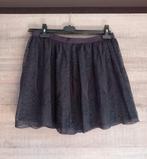 Jupe courte gris mauve avec dentelle (38/40) - Promod, Maat 38/40 (M), Zo goed als nieuw, Boven de knie, Promod