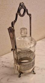 Antieke verzilverde houder met glazen pot, Enlèvement