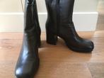 Bottines Manfield en cuir noires - 39, Comme neuf, Noir, Manfield, Enlèvement ou Envoi