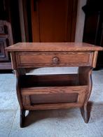 Eiken krantenhouder met lade, Huis en Inrichting, Ophalen, Zo goed als nieuw