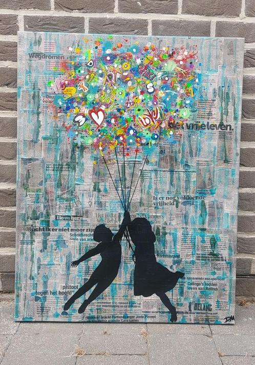 Schilderij Handgeschilderd, Antiek en Kunst, Kunst | Schilderijen | Abstract, Ophalen