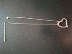 Swarovski ketting hart roze zilver, Handtassen en Accessoires, Kettingen, Ophalen, Gebruikt, Roze, Zilver