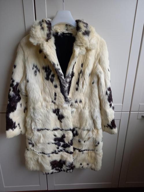 BONTJAS WIT-Beige DAMES SMALL, Kleding | Dames, Jassen | Winter, Zo goed als nieuw, Maat 38/40 (M), Wit, Ophalen of Verzenden