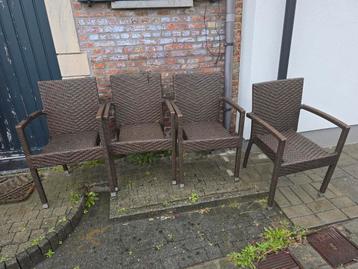 Tuin- en terrasstoelen, 4 stuks Metalen frame beschikbaar voor biedingen