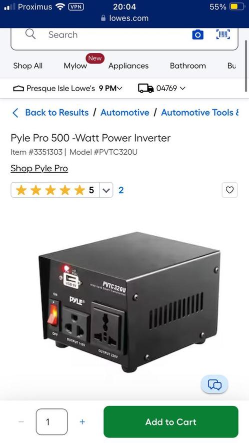 Transfo 220V naar 110V en omgekeerd (2 stuks; prijs/stuk), Hobby en Vrije tijd, Elektronica-componenten, Zo goed als nieuw, Ophalen