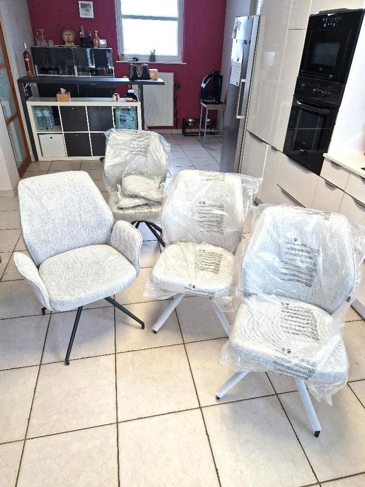 4 chaises design "Akante Vienna" - Maison XXL, Huis en Inrichting, Stoelen, Nieuw, Vier, Grijs, Ophalen