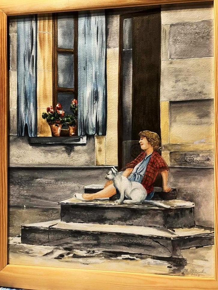 tekeningen potlood en gekleurd, Antiek en Kunst, Kunst | Tekeningen en Fotografie, Ophalen